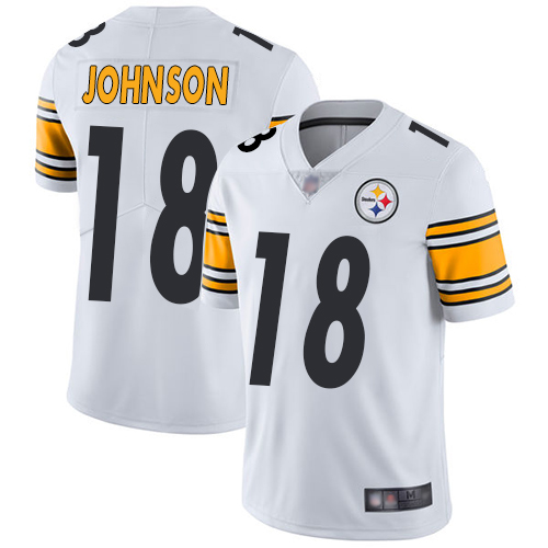 Men Pittsburgh Steelers Football #18 Limited White Diontae Johnson Road Vapor Untouchable Nike NFL Jersey